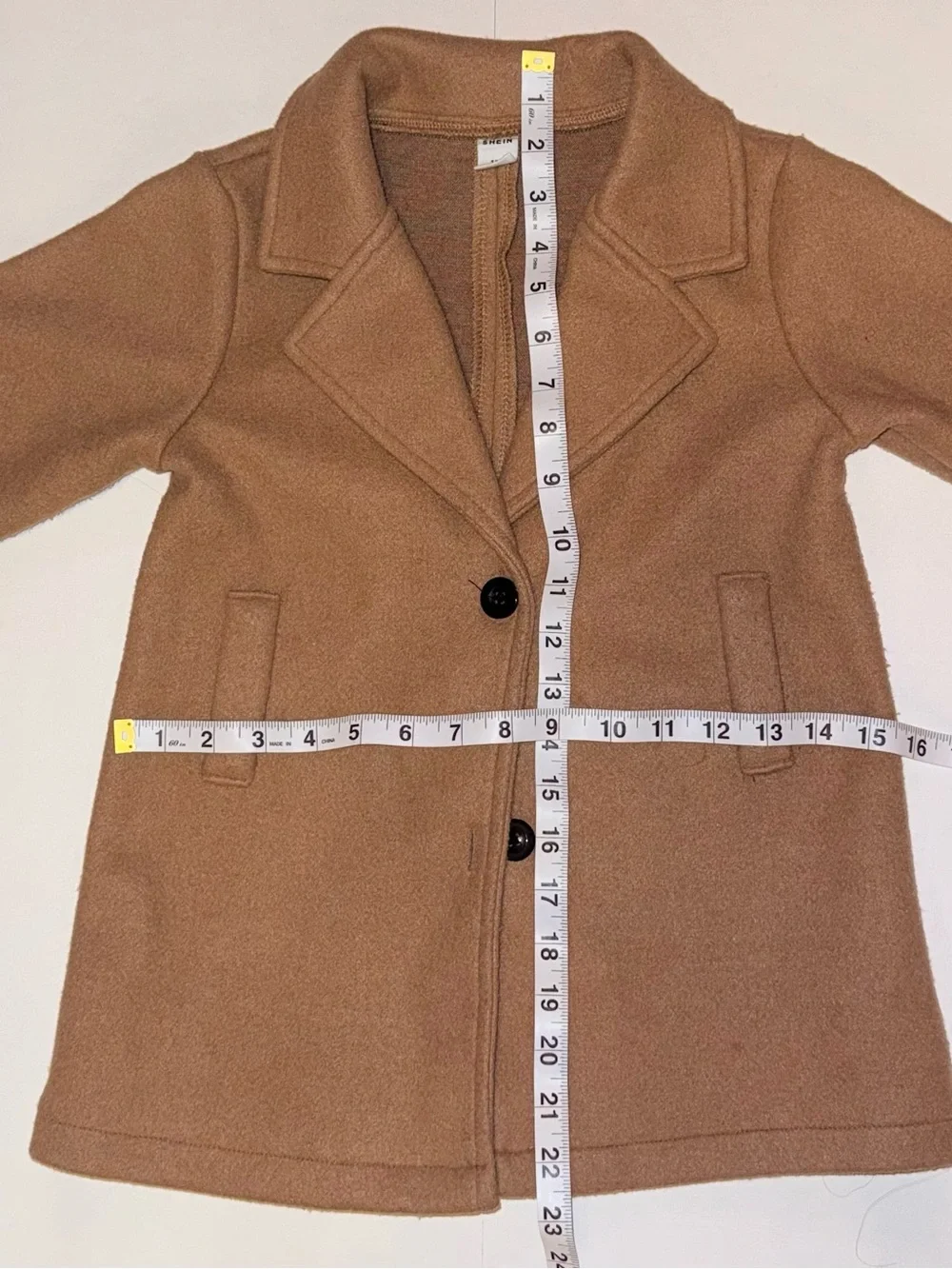 SHEIN Toddler Camel Pea Coat